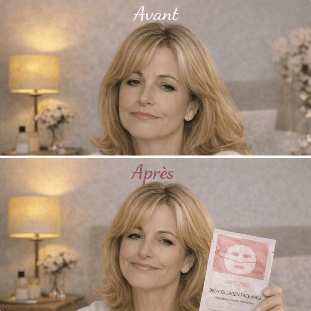 Masque anti-âge au collagène pour une peau lisse & hydratée