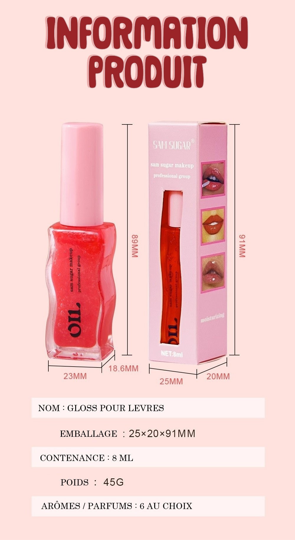 Gloss Lèvres Hydratant et Repulpant "Fruit & Miel" LadyLux Paris