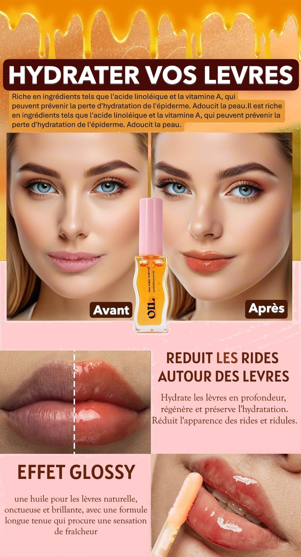 Gloss nourrissant hydratant | Lèvres brillantes