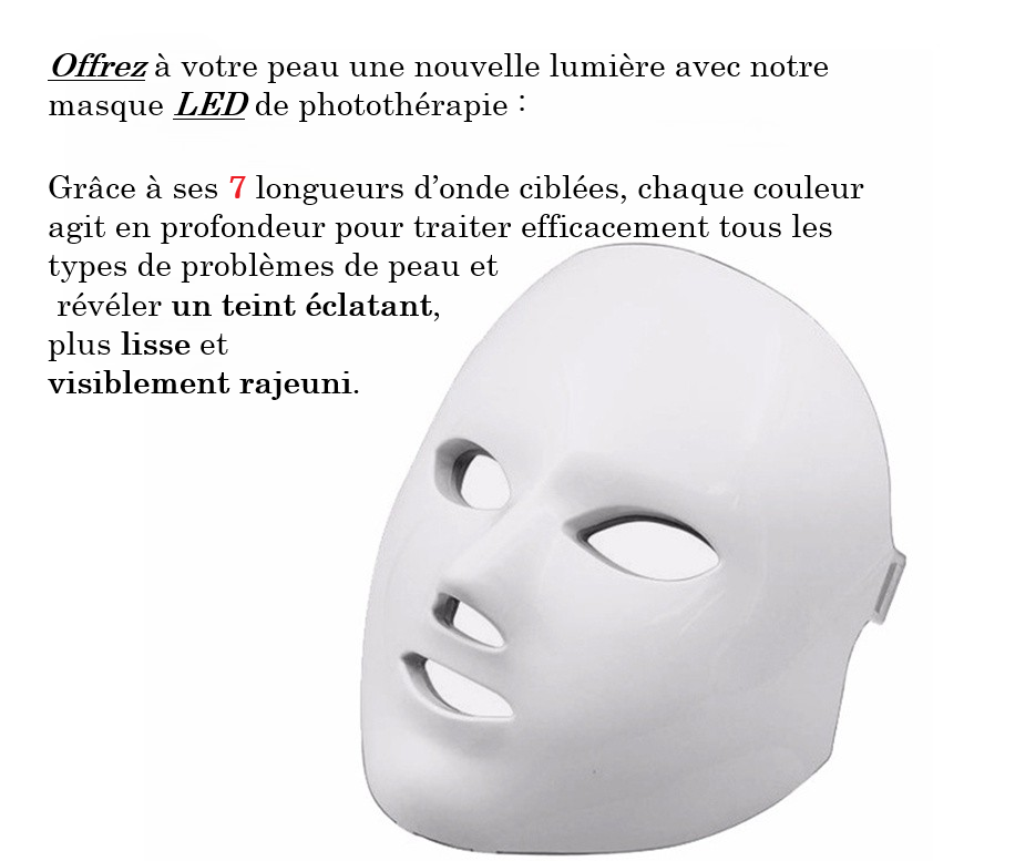 Masque LED luminothérapie | Anti-âge & peau ferme