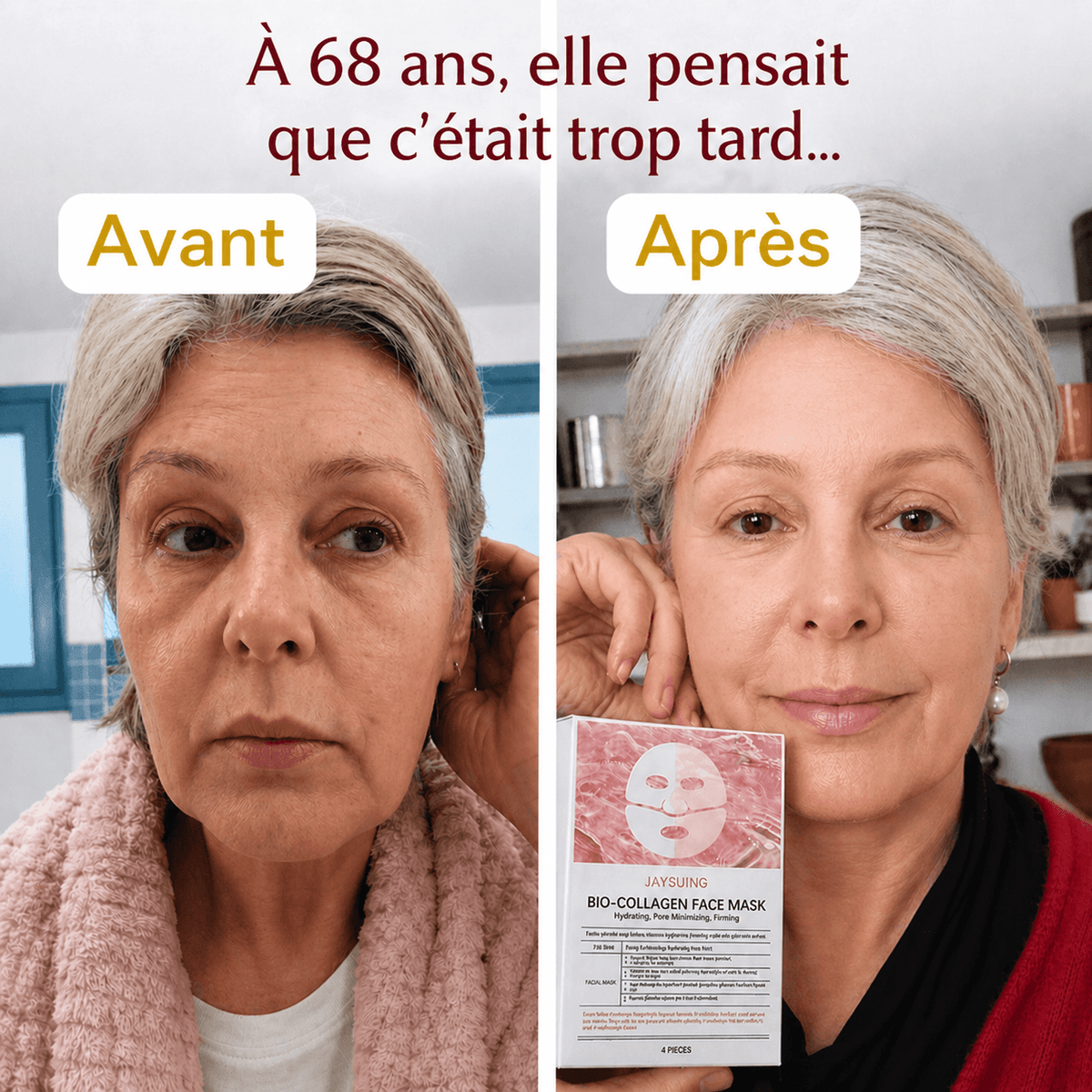 Masque anti-âge au collagène pour une peau lisse & hydratée
