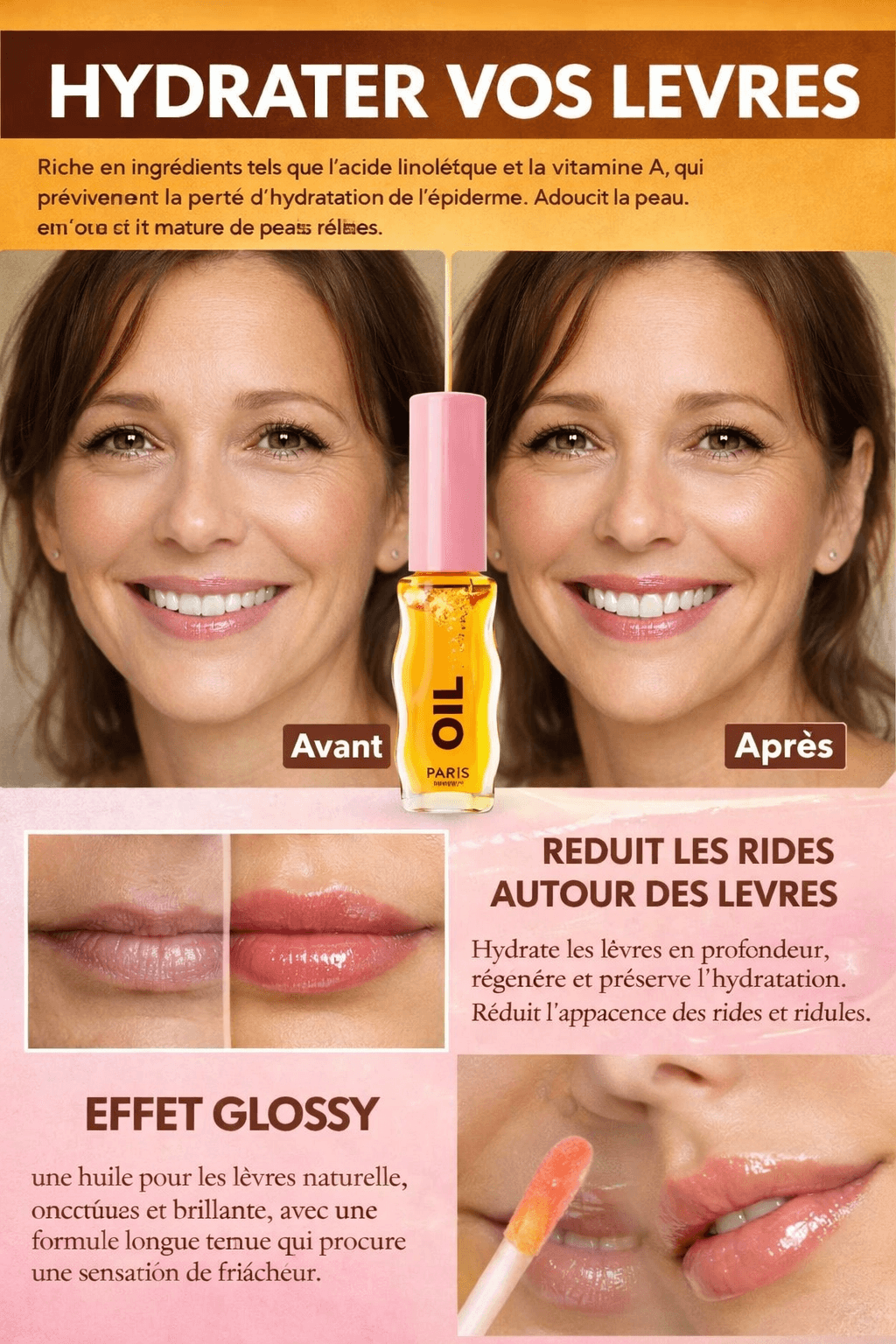 Gloss Lèvres Hydratant et Repulpant "Fruit & Miel" LadyLux Paris